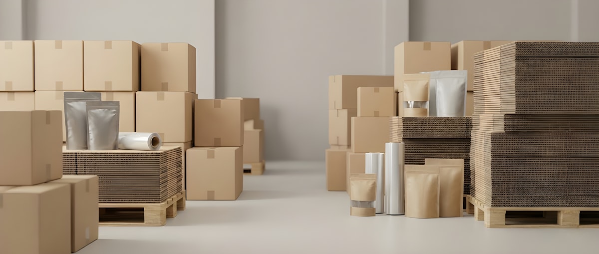 Paket in die Schweiz – Kartonpakete im Versandlager